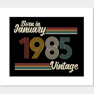 Vintage Born in January 1985 Posters and Art